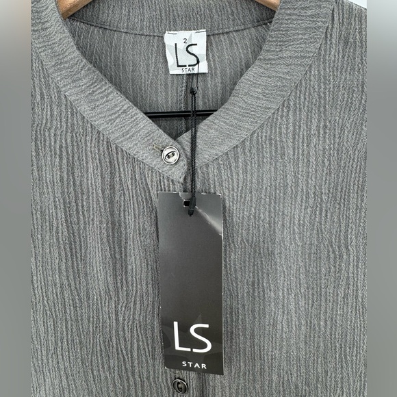 La Stampa Kaftan Dress Gray Drapey Oversized Lagenlook Viscose Size 2X NWT - Picture 8 of 9